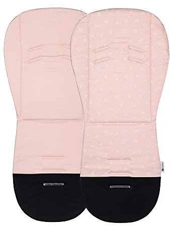 Petite&Mars Foamy memory foam liner * Sitzeinlage * Universal Sitzauflage für Kinderwagen, Buggy * Anti-Stoß * Baumwolle (Pink Queen)