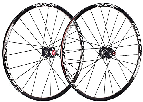lkpqdwqz 26 Zoll Mountainbike Laufradsatz Carbon Nabe Scheibenbremse MTB Laufrad Double Wall 5 Palin 7 8 9 10 11 Speed ​​Kassette (Color : Black Hub, Size : Thru axis)