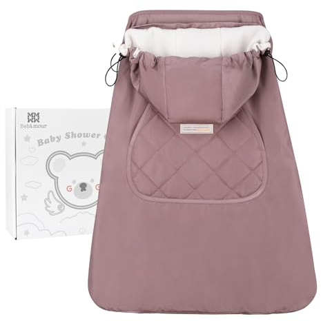 Bebear Winterbezug für Babytrage Warm Universal Hoodie Babytragebezug für alle Jahreszeiten(New Dark Pink)