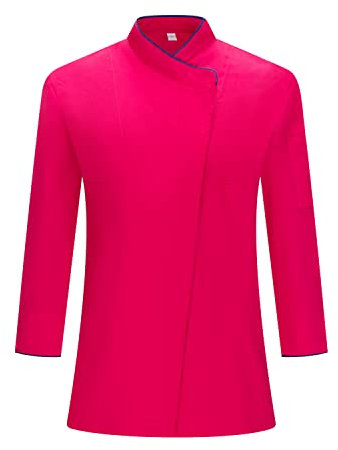 Misemiya Women's Chef Jacket Veste DE Cuisine Femme KX-703, 703-Fuchsia, XXL
