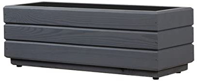 alfalux Pflanzkübel Für Garten Pflanzkasten Für Balkon Blumenkübel Für Fensterbank Blumenkasten Für Terrasse Kräuter-Balkonkasten aus Holz Blumentopf ANTHRAZIT-GRAU 50DES1717AN (50 x 17 x 17 cm)