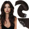 LaaVoo Micro Loop Extensions Echthaar Braun Echthaar Extensions Microrings 1g Dunkelstes Braun Echthaar Extension mit Microring Extensions Echthaar Unsichtbar 50g 50s 50cm #2