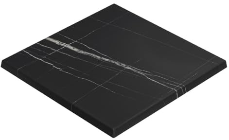 WERZA | Werzalit Tischplatte | Schwarz Marmor | B:T 70 x 70 cm | Topalit Gartentischplatte | Perfekt für klappbare Gartentisch, Esstisch | Wasserfest | Restaurant, Cafe, Bar | Indoor und Outdoor