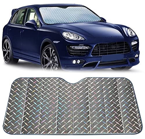 ARMYJY Parasole Auto Parabrezza, Auto Riflettente Parasole Protezione UV Copertura per Veicolo Fuoristrada SUV Interno Pieghevole Anteriore Posteriore Parabrezza 130 x 60 cm