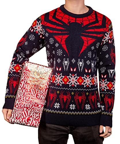 Spiderman Christmas Jumper Superhero Marvel Gift for Men and Women (Size: M)
