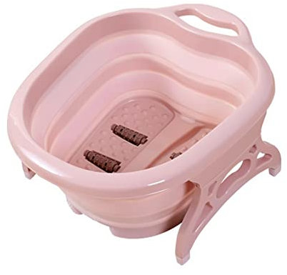 Fußbad Massagegerät, Fußbadewanne mit Massage Fußsprudelbad Sprudelbad Fußreflexzonenmassage Fußpflege Fußmassagegerät für Fußspa Angenehme Fußmassage, Rosa