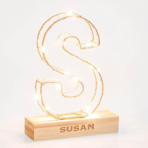 Personalised Light Up Letter Light S | Custom Name Copper Light Up Letter S | Bedroom Living Room Lighting Ideas | LED Alphabet Light