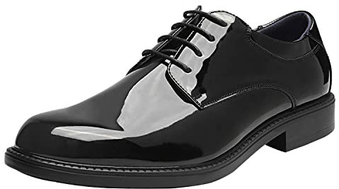 Bruno Marc Zapatos de Cordones Zapatillas Casual Oxfords Clásico Formales Derby para Hombre Boda Fiesta Negro Brillante DOWNING-02-E Talla 40 (EUR)