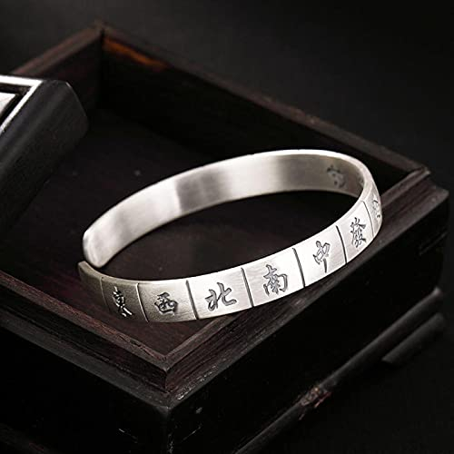 Armband S999 Pure Silver Retro Matte Mahjong Thirteen Unity Armband Einfaches Armband Damen Armband Silber Armreif