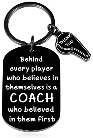 Best Coach Gifts for Men Women Coaches Thank You Appreciation Keychain Basketball Soccer Football Baseball Hockey Volleyball Team Cheer Retirement Easter Birthday Faraway Christmas Gym Sport Coach