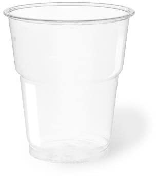 DOT Horeca Solutions 100 Bicchieri PET trasparenti monouso 250 ML tacca 0,2 alta qualità usa e getta bicchiere riciclabili per acqua bevande birra cocktail drink