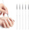 YUXIANLB Nagelkunst Pinsel 5 Stück feine Liner Pinsel Nagel Punktierwerkzeuge Malerei Gel Nagellack Pinsel dünne Streifen Detail Zeichenstift für lange Linien Mischen kurze Striche Größen