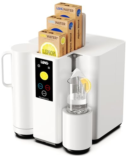 LANGWATER The Well RO Wasserfiltersystem, Mineralisierung & Aromatisierung - Arbeitsplatte Wasserfilter Trinkwasser mit 3 Stufen & Natürlichen Mineralien & LANGWATER+ Zitrone