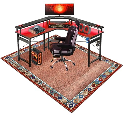 Bürostuhl Unterlage - Gaming Stuhl Unterlage - Unterlage Schreibtischstuhl - Bürostuhl Teppich - Matte für RollstüHle - Rutschfest Bodenschutzmatte für Hartboden und Laminat Parkett 120 x 160 cm