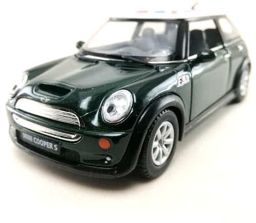 Easy Toys Modellauto kompatibel mit Mini Cooper S UK. Maßstabsgetreues Spielzeugauto mit zu öffnenden Türen. Automodellierung. (Uk Grün)