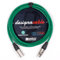 designacable.com 10m - Green Balanced XLR to XLR Cables - Handmade in the UK using Van Damme XKE Microphone Cable & Neutrik Female NC3FXX & Male NC3MXX XLRs.