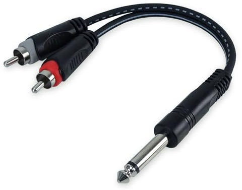 keepdrum YC017 - Cavo splitter a Y, 6,35 mm, jack mono a jack stereo Cinch Cinch maschio