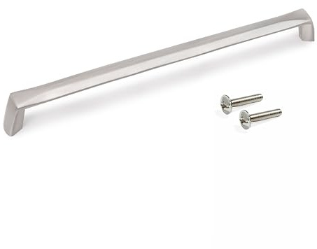 Emuca - Lot von 10 Möbelgriffe, L206mm, 192mm Achsenabstand, Zamak, Nickel satiniert