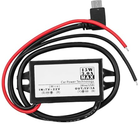 Namvo 12V to 5V 3A Car Power Converter USB 5V Buck Converter Voltage Lowering Regulator for Car Smartphone