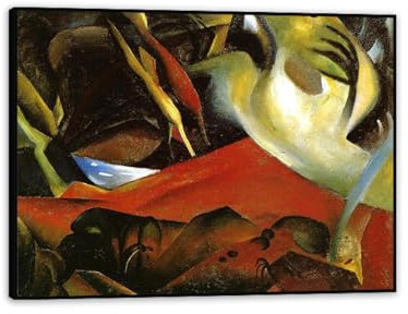 MOBYAT Schwarzer Rahmen August Macke Bilder Leinwand,Der Sturm,BerüHmte Kunstdrucke,August Macke Poster,Modern Kunstdruck Deko90x70cm(36x28in)