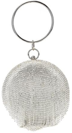 WRITWAA Runde Abendtasche Ballförmige Partytasche Kugel Handtasche Abend Geldbörse Für Partys Hochzeiten Kleidung Tragen Schmuck Kosmetika Schlüssel Handy Visitenkarten