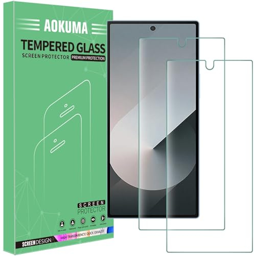 AOKUMA Verre Trempé compatible Samsung Galaxy Z Fold 6, [Lot de 2] Protection d'écran Pour Galaxy Z Fold 6 [0.26mm] [Extrêmement résistant aux rayures] [Haute définition][Facile à installer]