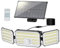 Lampe Solaire Extérieur Détecteur de Mouvement, Lumière avec Fonction D'alarme, Spot avec Télécommande, 4 Modes Étanche IP67 Éclairage pour Jardin