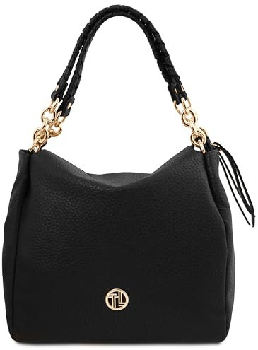 Tuscany Leather Amy Shopping Tasche aus Weichem Leder (Schwarz)