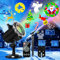 MOSSNDAR Proyector Navidad Exterior, 64 Patrones Proyector Luces Navidad, Impermeable Lámpara de Proyección con Control Remoto y Temporizador para Festivos Fiesta Halloween Navidad Decoracion Regalo