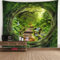 Hoisy Wandteppich Dschungel XXL, Wandteppich Groß Dschungel Tapisserie 240x220cm Wandteppiche Natur