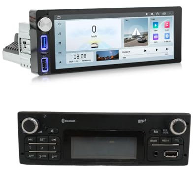 Auto GPS Navi Autoradio Navigation Bildschirme Monitore mit CarPlay&Android+HD Rückfahrkamera Kompatibel mit Mercedes Citan Tourer MIXTO 109 CDI/Renault Kangoo II Master TWINGO (G7283B)