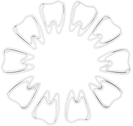 Ausla Büroklammern Zahn Mini-Büroklammern, Niedliche Zahnform, Rostfreie Metallklammern für Scrapbooking, Büro, Schule, Mini-Büroklammern