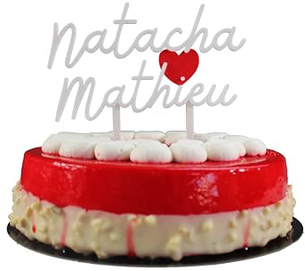 3DKOUPE - Personalisierbare Vornamen und Herz: Romantischer Cake Topper 2