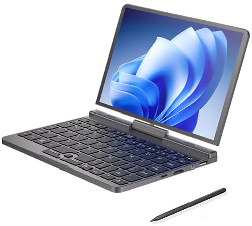 8 Inch 2-in-1 Mini Pocket Laptop Intel N100 with Stylus Pen,1280 * 800 Touch Screen, Handheld Mini Notebook,12GB LPDDR5 256GB SSD Chocolate Keyboard, Window 11, 2 Million Pixel Camera, Wifi6