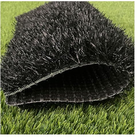 Kunstrasen, Kunstrasen, hochdichter Kunstrasen mit Drainagelöchern, für Auto-Shows, Spielplätze, Kunstrasenmatte, Garten, Kunstrasen, Hochzeitsteppich, Schwarz, 100 x 100 cm