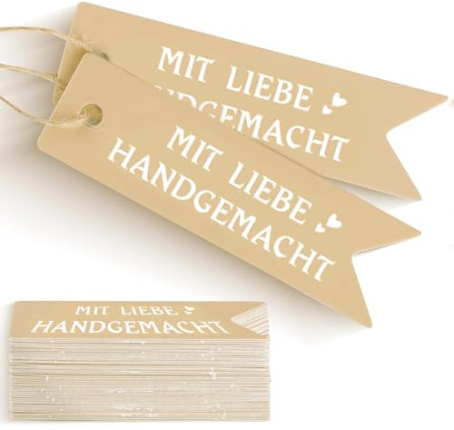 100 StüCk Mit Liebe Handgemacht Geschenk AnhäNger, Mit 10m Hanfseil, Ostern GeschenkanhäNger Flaschenetiketten Etiketten AnhäNger GeschenkanhäNger Kraftpapier Frohe