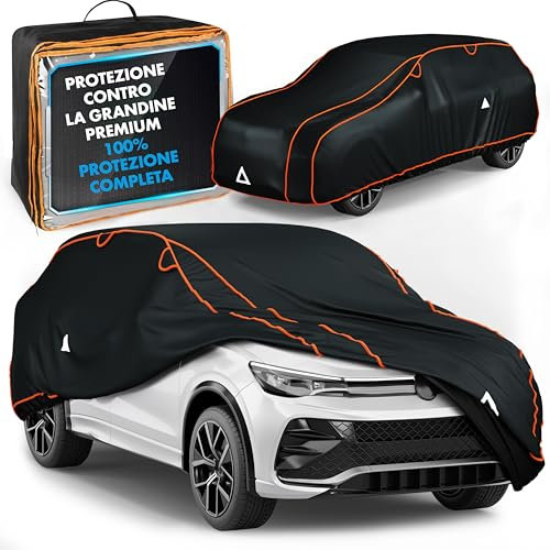 WALSER Hagelschutz Auto Abdeckplane - TÜV Geprüfte Perma Protect Complete, Autogarage Größe 6 Schwarz