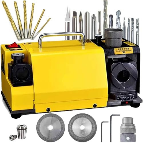 SchaftfräSer-SchäRfgeräT, Elektrische Multitask-SchäRfmaschine FüR Messer/MeißEl/Hss-Bohrer, 3-13mm/3-15mm Bohrer-SchleifgeräT, 95°-135° Winkel Einstellbar,Mr-13B