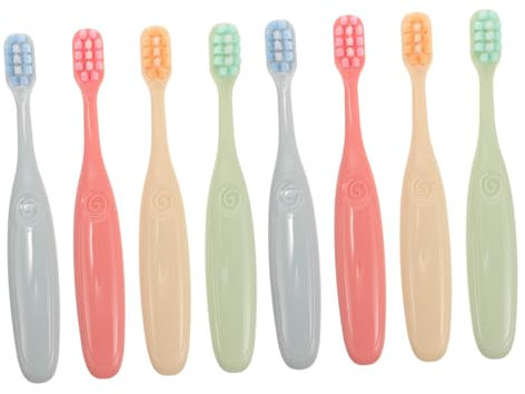 Beavorty 8Stücke Weiche Kinderzahnbürsten mit Rutschfestem Praktische Zahnbürsten für Sanfte Mundreinigung und Tägliche Zahnpflege Design für Spaß Beim