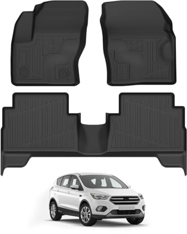 CARERSTEN 3D TPE Fußmatten Für Ford kuga Gasoline 2013-2019 5-Sitzer Autofussmatten Mattenprofis Fusmattenteppich Für Ford Zubehör Set Allwetter Fußmatten Autofussmatten
