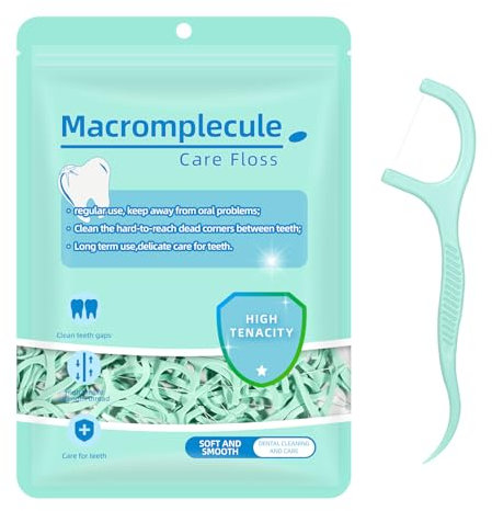 300 Pcs Fil Dentaires à la Menthe Porte, Fil Dentaire avec Manche, Cure Dent plastique, Fils Dentaires,Dental Floss Picks Fils Interdentaires