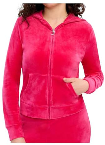 Juicy Couture Veste de survêtement Hallow Bling Velour pour femme, rose, Small