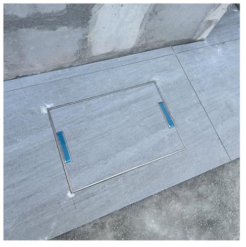 ZJKXJH Schachtabdeckung Basis Schachtdeckel Ausziehbarer, Unsichtbarer Schachtdeckel für Einfache Inspektion, Rechteckiger, Im Boden Eingelassener Schachtdeckel(44x42x2.0in/111.8x106.7x5cm)