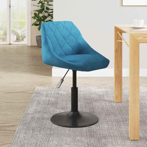 Frdhee Barhocker Mit Lehne, Barhocker Blau Samt Schreibtischhocker für Küche, Wohnzimmer, Esszimmer
