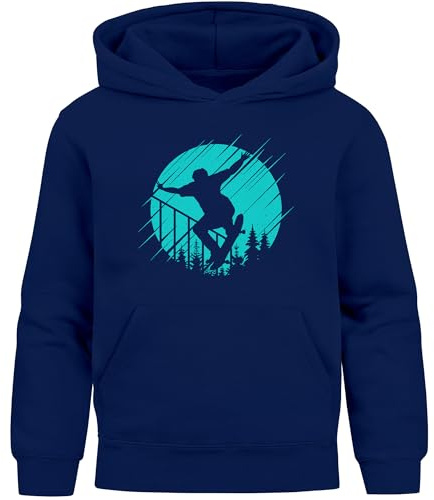 MoonWorks® Kinder Hoodie Skateboard Motiv Skater Kapuzenpullover Jungen Mädchen Streetwear