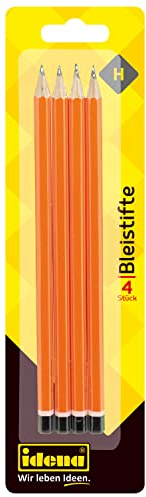 Idena 20014 - Bleistift, Härte H, 4 Stück, grau