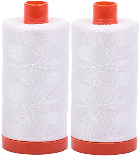 Aurifil Mako 50wt Thread 2 Large Spools: Natural White (2021x2)