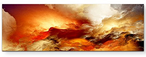 Paul Sinus Art Leinwandbilder | Bilder Leinwand 120x40cm goldener Himmel
