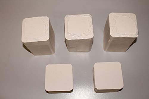 200 Stück Bierdeckel Rohlinge blanko unbedruckt quadratisch 93x93mm Ecken abgerundet Material original Bierdeckelpappe