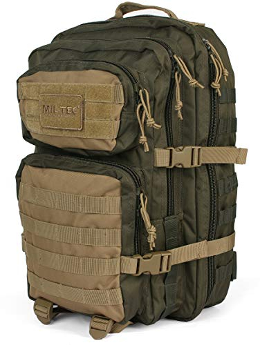 Mil-Tec US Assault Pack Backpack,L,Ranger Green/Coyote